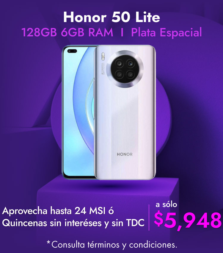 Honor 50 Lite 128GB 6GB Plata