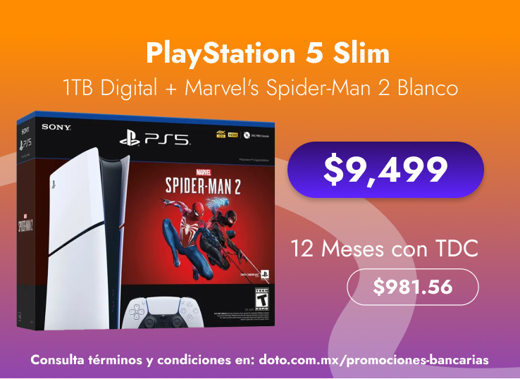 Consola PlayStation 5 Slim 1TB Digital + Marvel's Spider-Man 2 Blanco