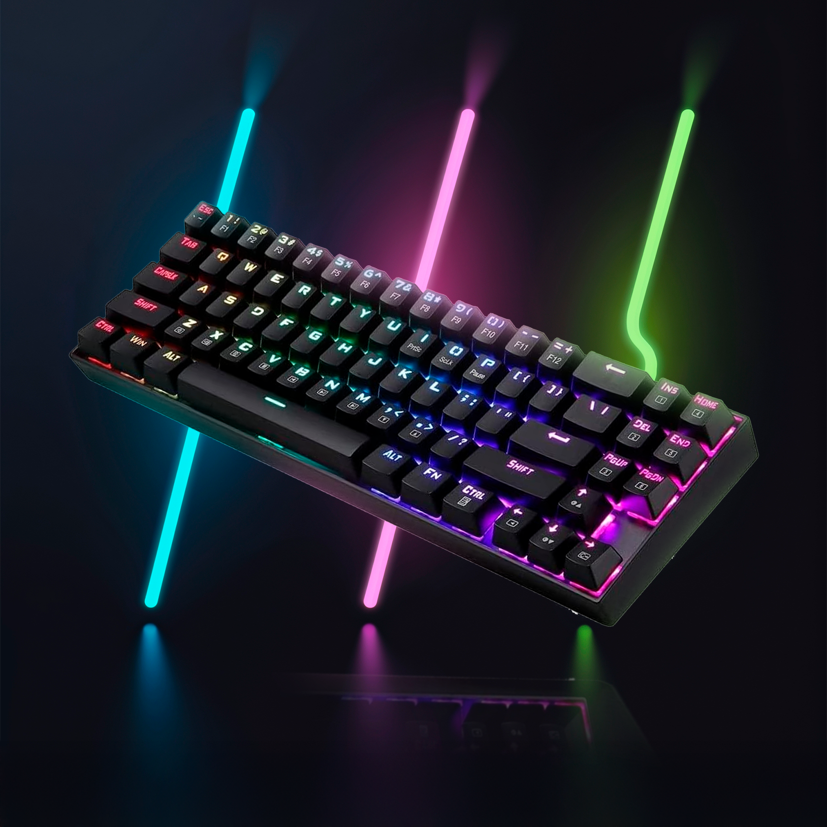 Redragon Deimos K599-KRS Teclado Mecánico gamer 70% Inalámbrico/Cable Negro