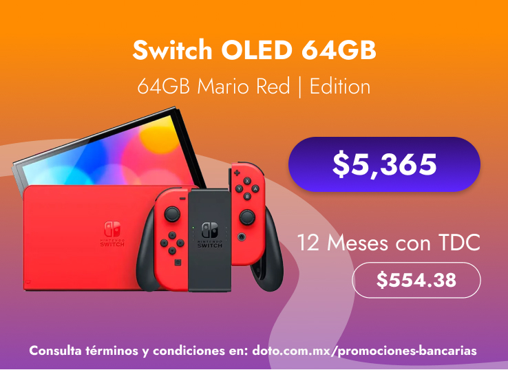 Consola Nintendo Switch OLED 64GB Mario Red Edition