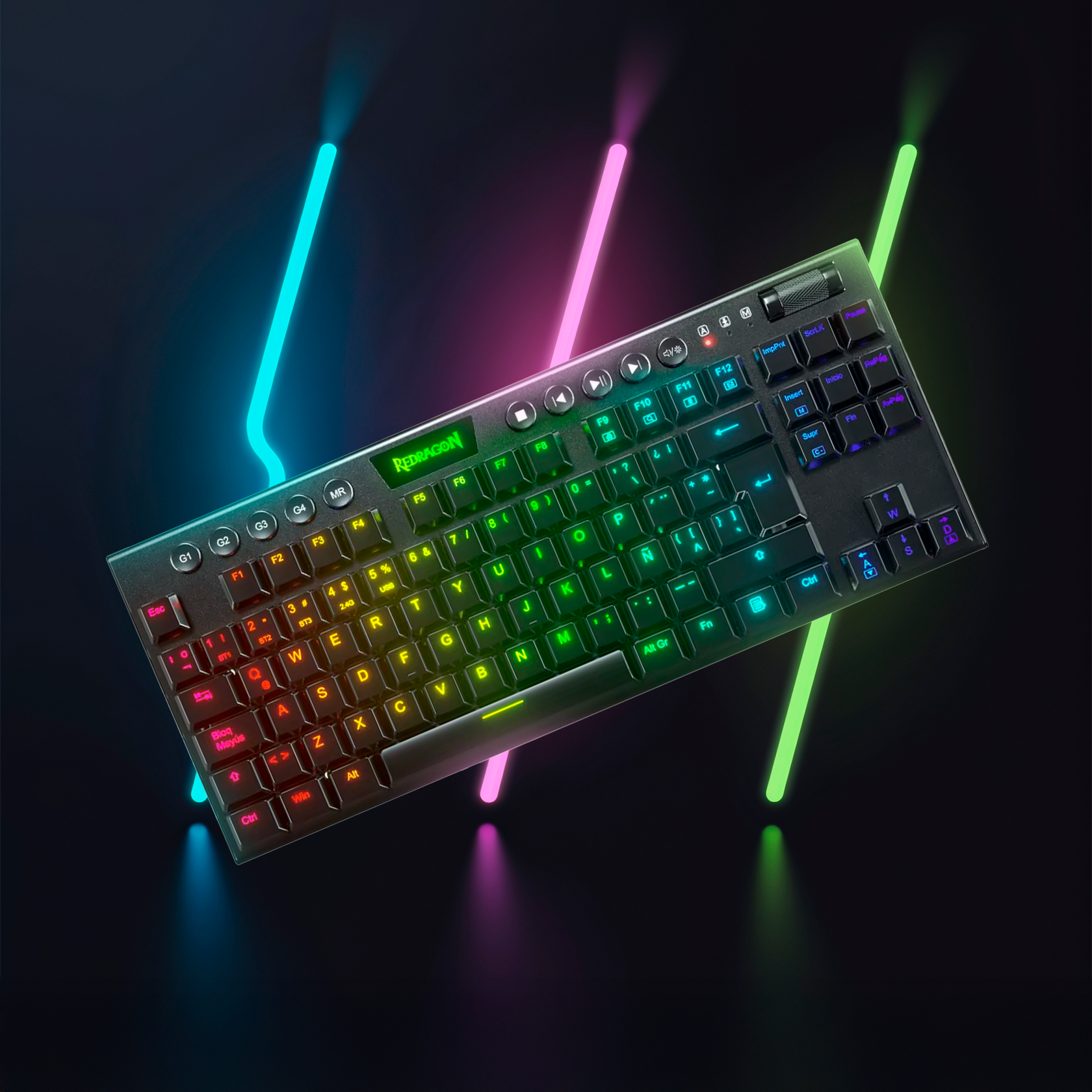 Redragon K621 Horus Tkl Teclado Mecánico Ultra Low Inalámbrico Switch Rojo